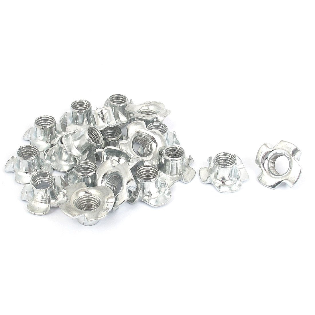 M10x1.5mm 4 Pronged Tee Nut T-Nut for Table Legs Rock Climbing Wall Woodwork Holds Wood Cabinetry 20 Pcs