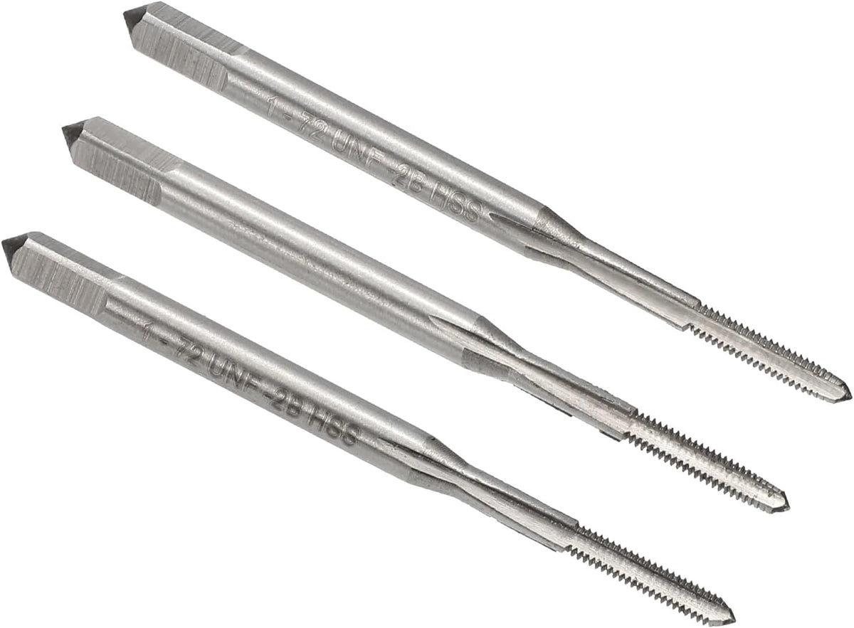 3pcs Jeu de Visserie à Main, #3-48 UNC Taper/Plug/Vis de Fil Bas, Kit d'Outils de Tournage à Main en Acier à Outils Allié 9CrSi