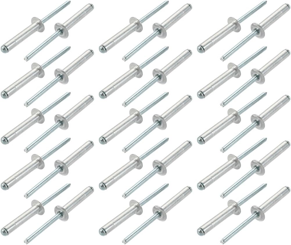 30 Pcs 6mm x 30mm Aluminum/Steel Open End Blind Rivets
