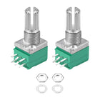 Potentiometer B10K Ohm Variable Resistors Double Turn Rotary Carbon Film Taper RV097NS 2pcs