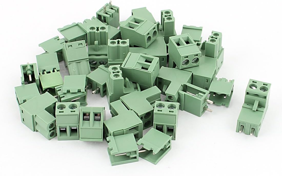20 Sets AWG 12-24 300V 10A 5.08mm Pitch PCB Screw Terminal Block Connector Army Green