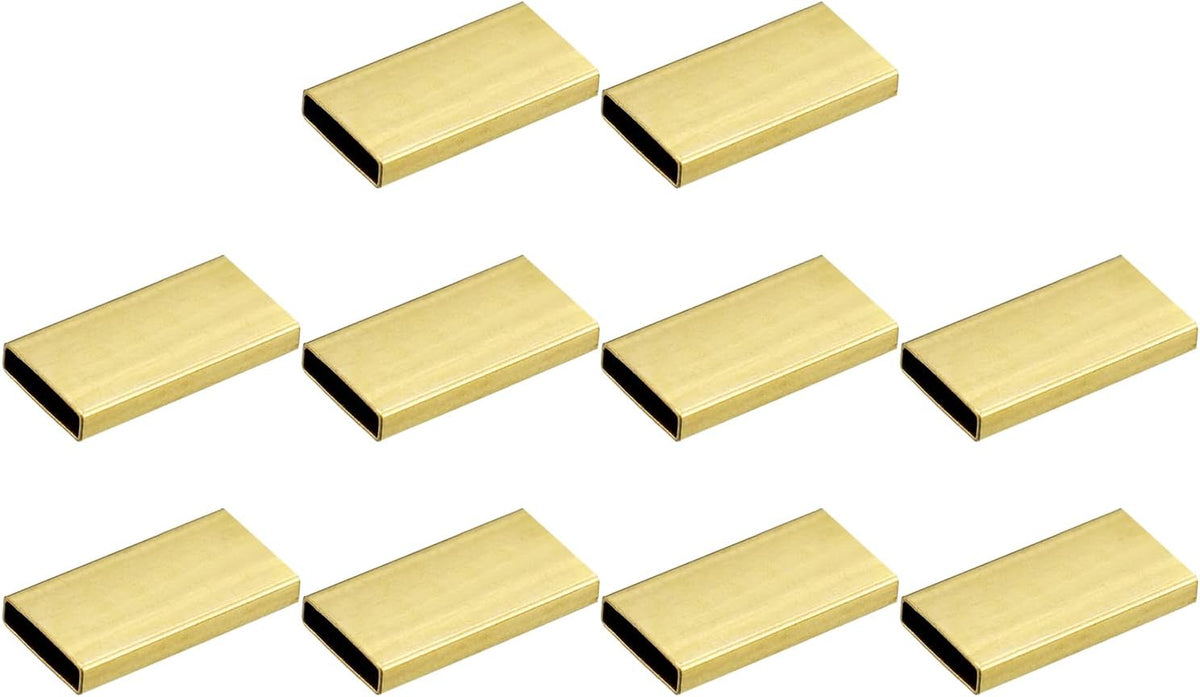 Brass Tube Spacer Beads, 10mm x 2.9mm Glossy Rectangle Bead 20mm Length for DIY Making Crafts Projects, Gold Tone 50Pcs