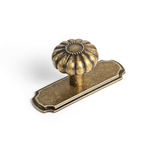 LinkMejor Set da 6 - Maniglie Eleganti in Bronzo Antico Vintage con Piattaforma, Cerniere per Cassetto da Cucina, Accessori per Mobili da Camera da Letto, Maniglie da 1-1/4 Pollici di Diametro