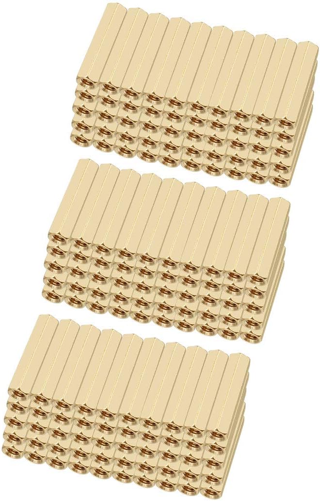150pcs Brass Straight PCB Pillar Female Thread Hex Standoff Spacer M3x5x20mm