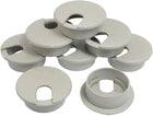 8 Pcs Office Computer Desk Cable Hole Covers Plastic Grommets 35mm Dia.Gray