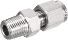Stainless Steel Compression Tube Fitting 1/8NPT Male x 3 Tube OD
