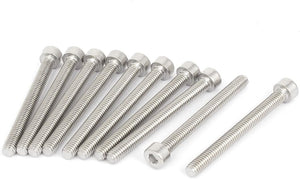 M4x40 Stainless Steel Hex Head Cap Socket Screws 10pcs Silver Tone