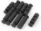 LinkMejor Spring Loaded 5.5mm Dia Dual Hole Cord Locks Stoppers Toggle 10Pcs Black