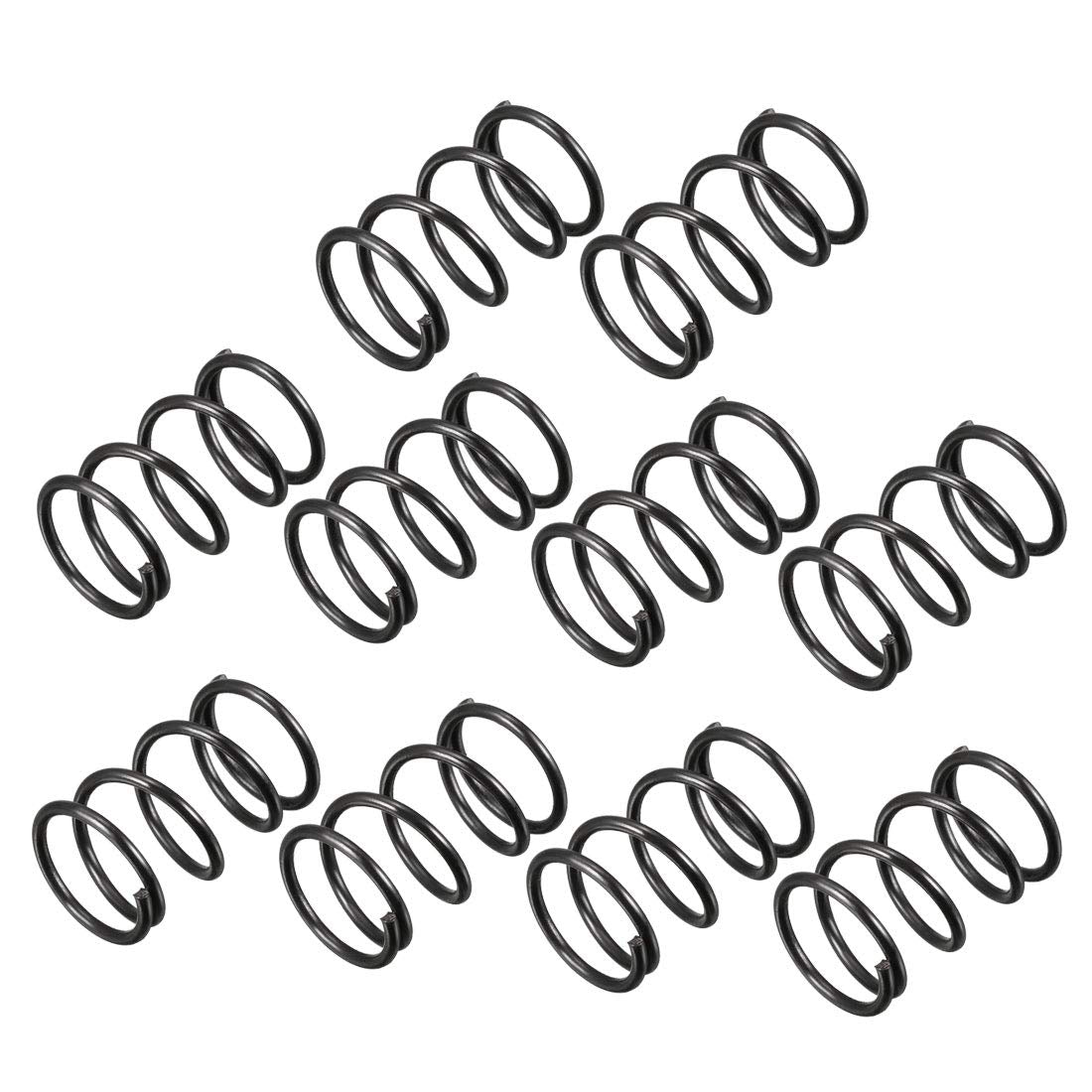 Compression Spring - 1.2mm Wire Dia, 13mm OD, 20mm Free Length Spring Steel Extension Spring,Black,10Pcs