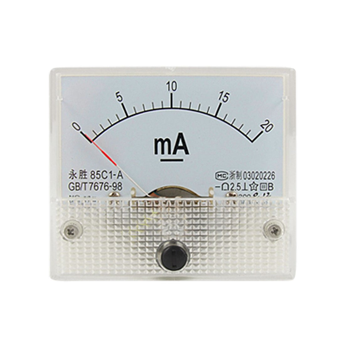 Analog Current Panel Meter DC 0-20mA 1mA Scale 85C1 Ammeter for Automotive Circuit Testing Charging Battery Ampere Tester Gauge Pack of 1