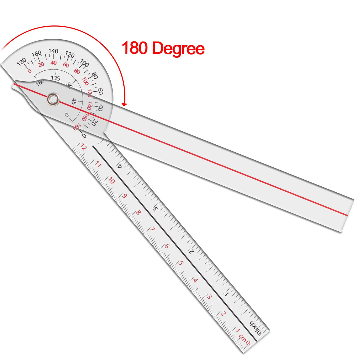 LinkMejor 1 PCS Goniometer 6 inch, 180 Graden (Plastic)