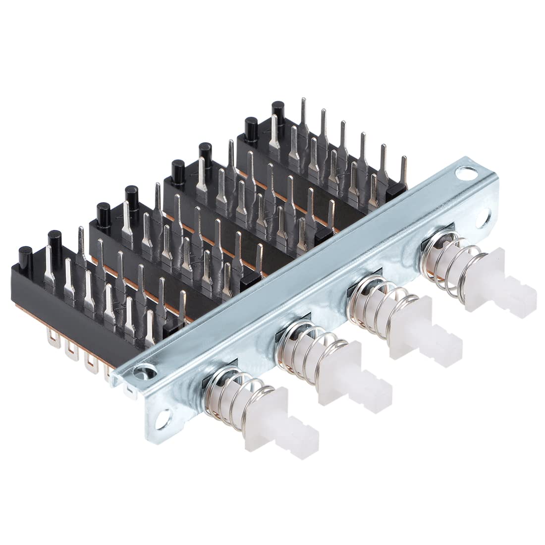 Interlock Push Button Switch Piano Type 4PDT 12 Pin 4 Row