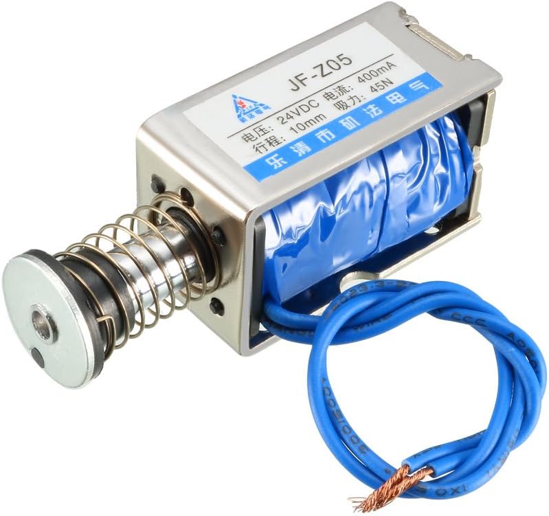 DC 24V 45N 10mm Stroke Pull Push Type Open Frame Solenoid Electromagnet Linear Motion JF-Z05