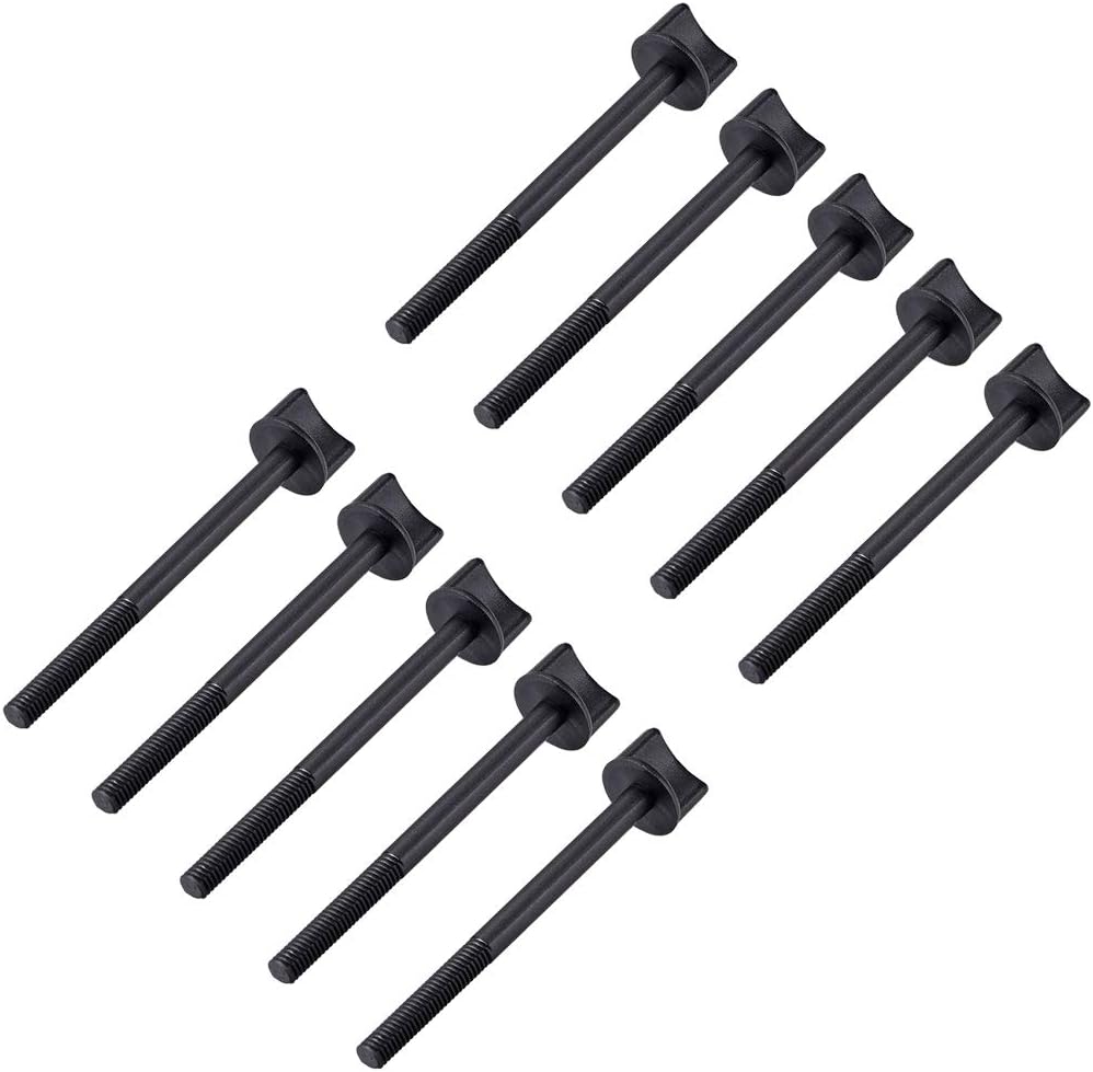M6 x 30mm Thumb Screw Bolt 75mm Rod Hand Driven Spade Nylon Plastic Screws Metric Partial Thread for RC Model Aircraft 10 Pcs