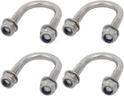 4pcs M6 Thread 304 Stainless Steel Round Bend U Bolt for 20mm Pipe Outer Dia