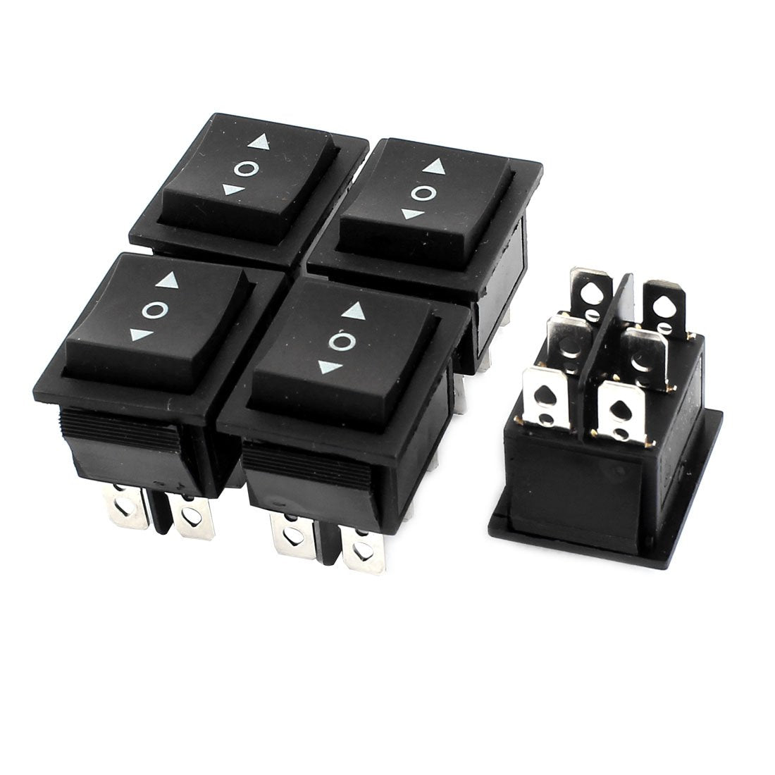 5 Pcs AC 16A/250V 20A/125V 6 Pin DPDT 3 Position Snap in Boat Rocker Switch (Pack of 5)