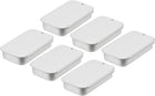 Metal Tin Box Containers, 6Pcs 2.4x1.3x0.4 Inch Silver Mini Portable Metal Slide Top Tin Containers for Jewelry Crafts