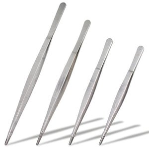 LinkMejor 4Pcs 304 SS Tweezers Set 7-12 Tommer Skarpe Tips