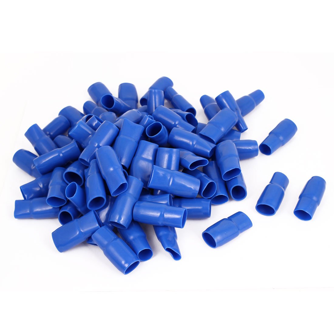 PVC Straight Type Terminal Wire Sleeve Insulating Covers with 100 Piece, Green