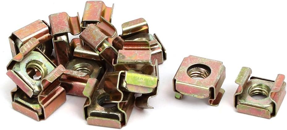 M6 Cabinet Square Hole Cage Floating Nut Bronze Tone 13pcs