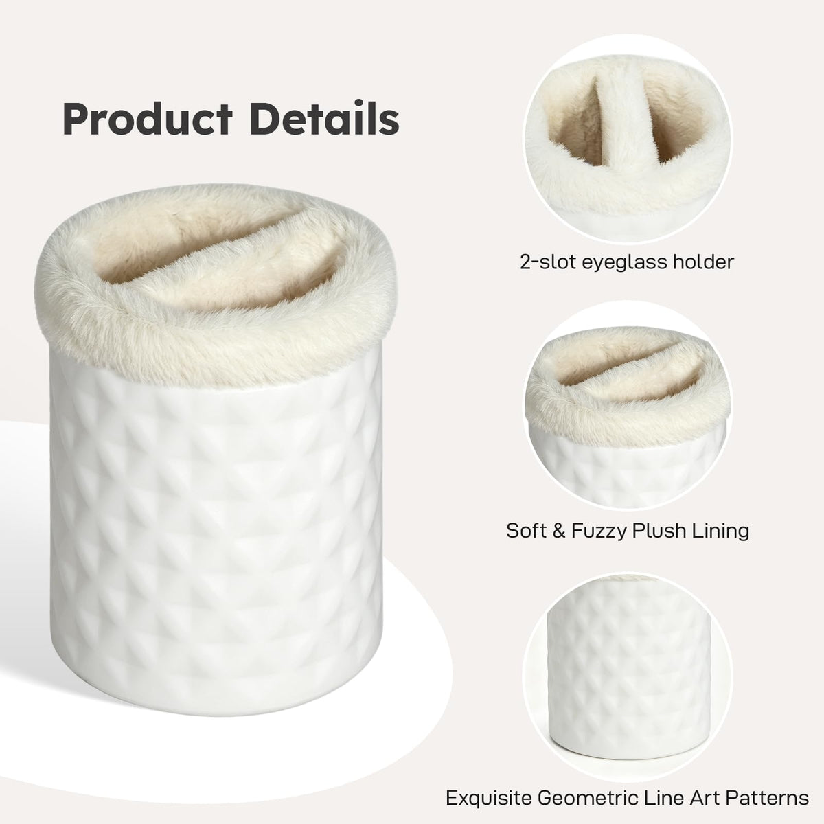 LinkMejor Double Glasses Holder, Silikone Plush Lined Brilleholder Stativ