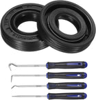 2Pcs Oil Seal, 10x20x4.5mm TC Nitrile Rubber Double Lip Cover with Hook Kit and Spring for Mechanical Automobile Bearing Shaft, Black