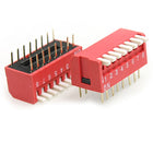5 Pcs 8 Positions 2.54mm Pitch Side Piano Type Dip Switch Red