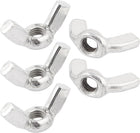 4mm M4 Coarse Thread Zinc Coating Wing Nut Silver Tone 5 Pcs