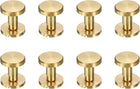 8 Pcs Brass Chicago Screws 11mm Height Flat Head Screw Binding Rivets Post Nail Stud Rivets Fastener for DIY Leather Craft Belt Purse Strap