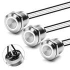 LinkMejor 3Pcs 19mm LED ögonblicksvarande tryckknapp växling IP67 20A 12V-24V vit