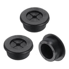 3 Pcs Cable Cord Grommet, 1" Inch (25mm) Desk Grommet Flexible Rubber Grommets Wire Hole Cover Pass Through for Office Computer Desk Wire Organizer, Black