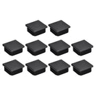 10Pcs 38mmx38mm(1.5inch) Plastic Tubing Plug Square Post End Caps for Handrail Stair Newel Guardrail Tube Black