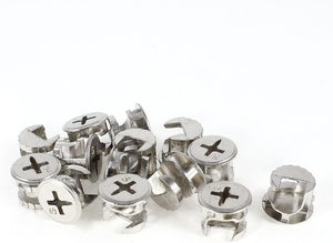 Furniture Beds Chairs Cam Lock Slotted Screw Fittings 15mm Diameter 15 Pcs