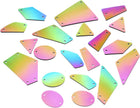 20pcs Mixed Shape Multicolor Acrylic Flat Back Crystal Mirror DIY Mirrored Rhinestones Beads for Costume