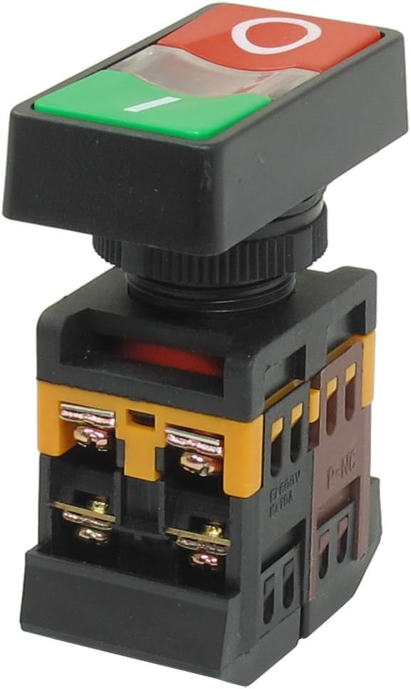 On/Off Start Stop Momentary Push Button Pushbutton Switch AC 600V 10A