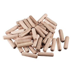 0.39"x1.57"(10x40mm) Wooden Dowel Pin Wood Kiln Dried Fluted Beveled Hardwood 50pcs
