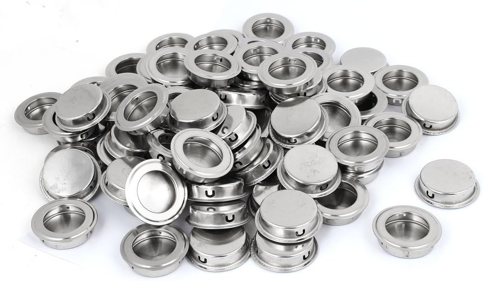 Kabin av stainless steel, platt innlæst håndtag 35 mm, 100 stykker