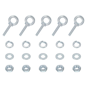 5 Pack M8 Galvanized Carbon Steel Eye Bolts, 5/16" x 1.57" Lifting Ring Eye Bolt with Nuts and Washers Heavy Duty Screw Eye Bolts Kit for Tie Down Straps Indoors Outdoors, Silver