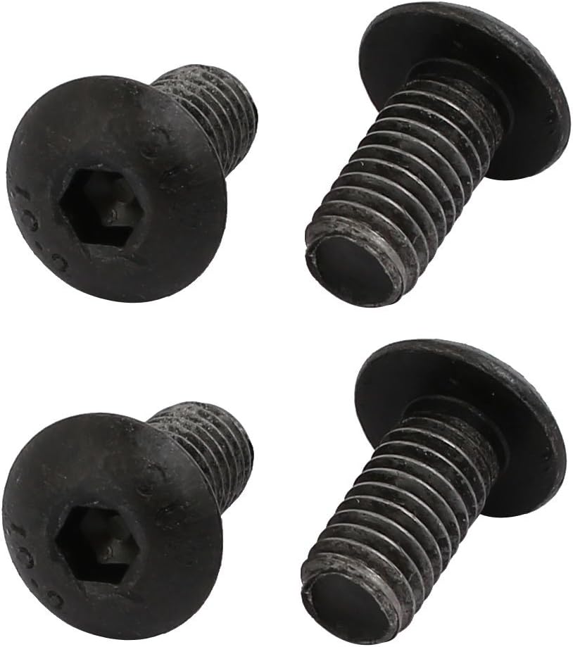 4pcs M5x10mm 10.9 Grade Hex Socket Reverse Left Hand Thread Screw Bolt Black