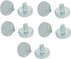 M6x10mm Knurled Head Flat Point Fully Threaded Thumb Screws Fastener 10pcs