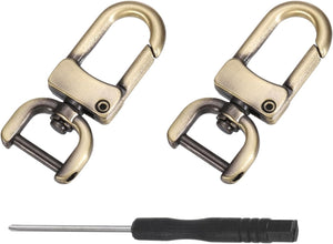 2Pcs Swivel Clasps Hook, 13mm 0.51" Detachable Snap Metal Lobster Claw Clasp Hook with Screwdriver for Purse Keychain DIY Craft, Gray