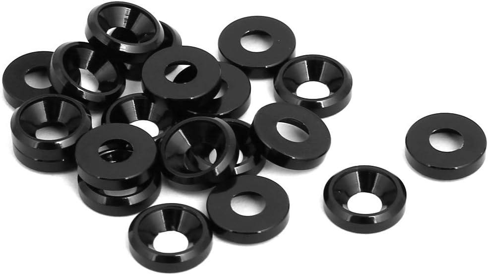M3 Aluminium Alloy Cup Head Engine Bay Bumper Washer Black 20pcs