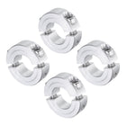 4pcs Double Split Clamp-On Shaft Collar for 3/4" Shaft, Two-Piece Clamping Collar, 1-1/2" OD, 1/2" Thickness, Aluminum Alloy Set Screw Split Collar Clamp