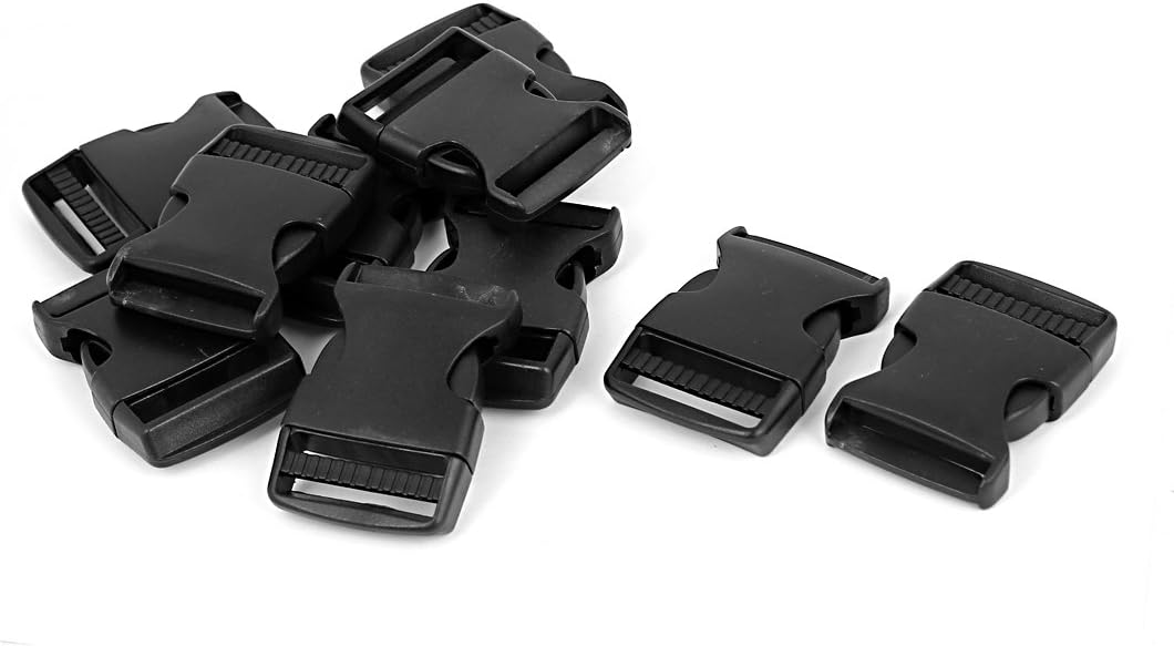 LinkMejor Plastic 1.5" Wide Webbing Strap Side Release Buckles 10Pcs Black