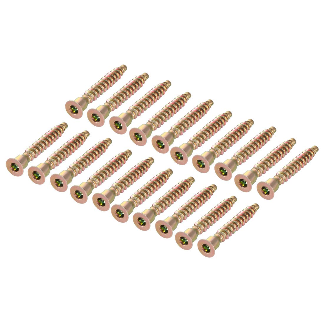 Furniture Confirmat Screw 7x49mm Hex Socket Wood Screws Bronze Tone 20pcs