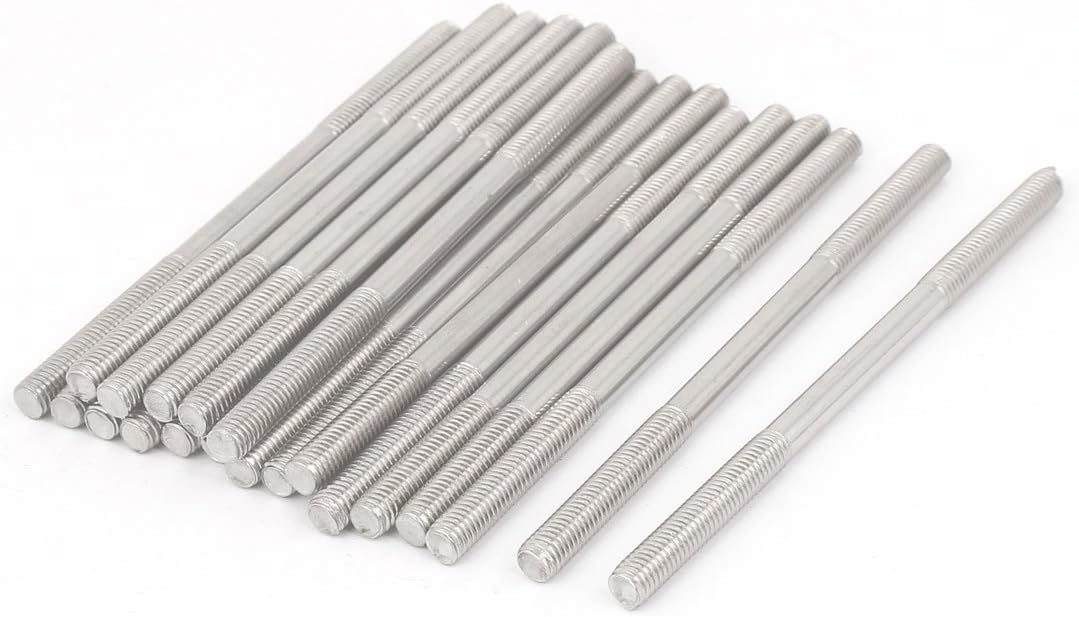 M5x90mm 304 Stainless Steel Double End Threaded Stud Screw Bolt 20pcs