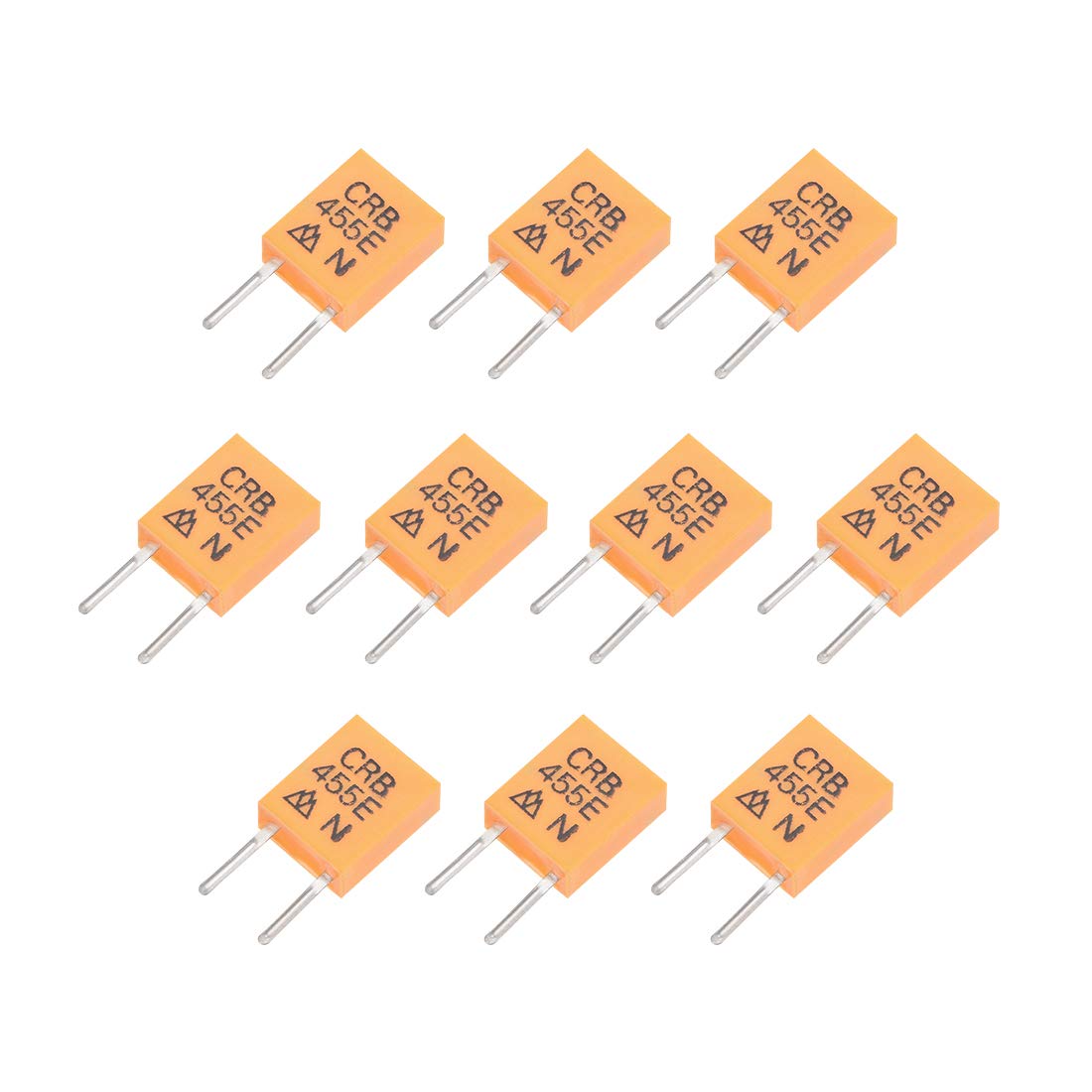 Ceramic Resonator Crystal Oscillator 455KHz 2 Pins DIP, Orange 10 Pieces