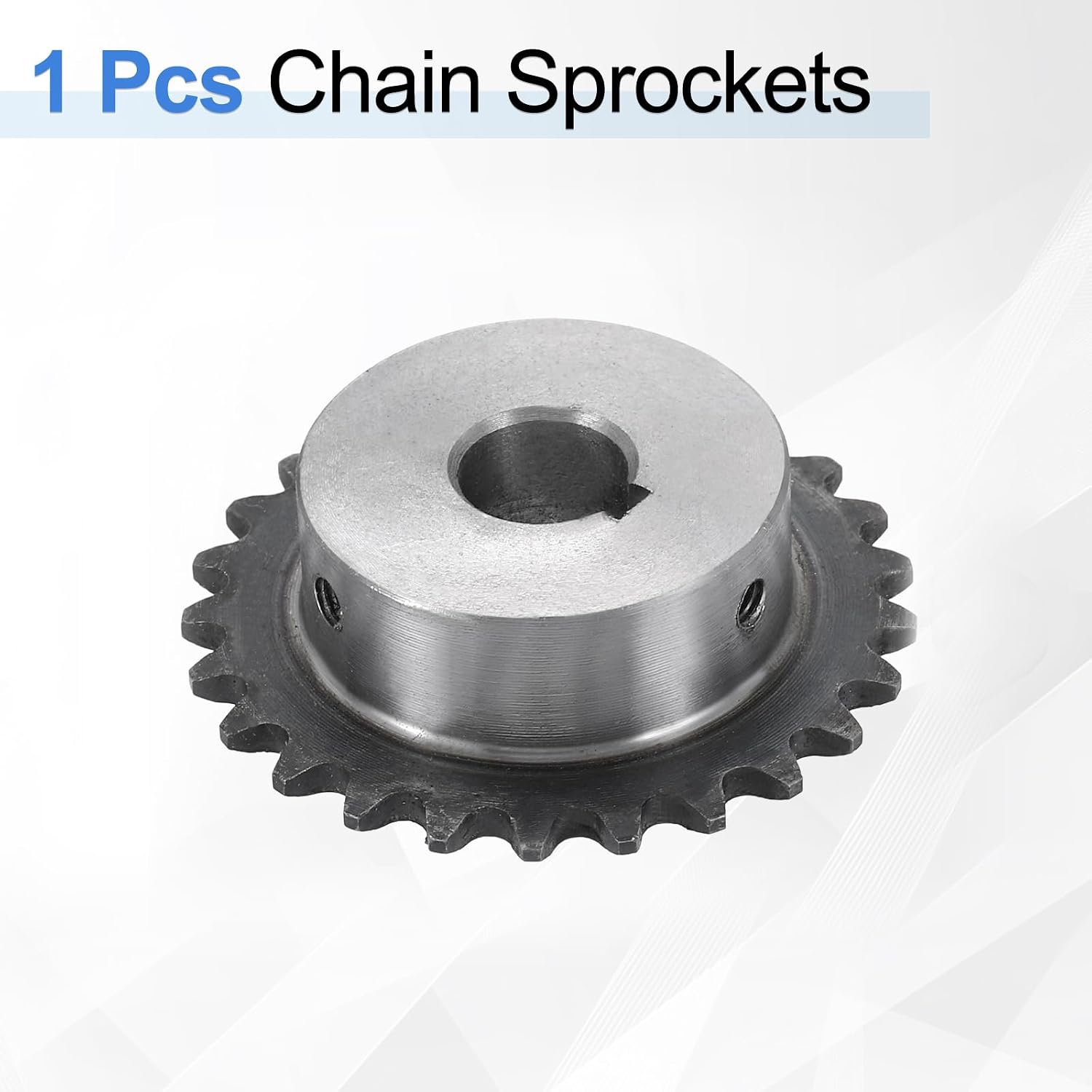 #25 Chain Roller Sprocket 12mm Bore 53.5mm OD, 25 Tooth C45 Carbon Steel ANSI #25 Roller Sprocket Round Hole Without Surface Finished with 4x1.8mm Keyway for ISO 04C Chain