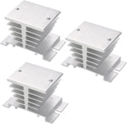 Aluminum Heat Sink 10A-40A Silver SSR Dissipation Relay Heat Sink for Single Phase Solid State Relay, 3 Pcs