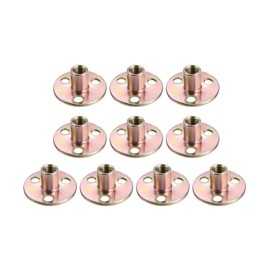 M8x37x2.5mm Brad Hole Tee Nut Carbon Steel T-Nuts Furniture Hardware Flange Insert Female Thread 10pcs